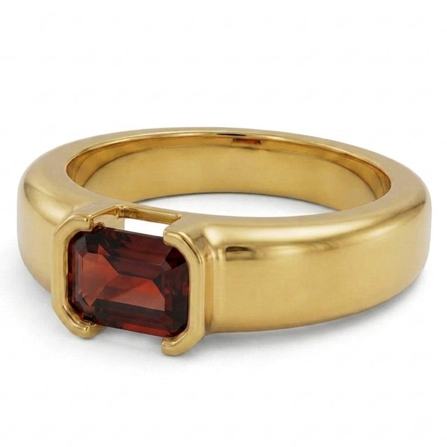 Garnet Signet Gemstone Ring | January Birthstone Ring | Everyday Stacking Ring Us 7 For Sale - Image 4 of 5