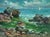Oil Painting a Boat Is Moored on a Rocky Shore Yuriy Suprunchuk For Sale