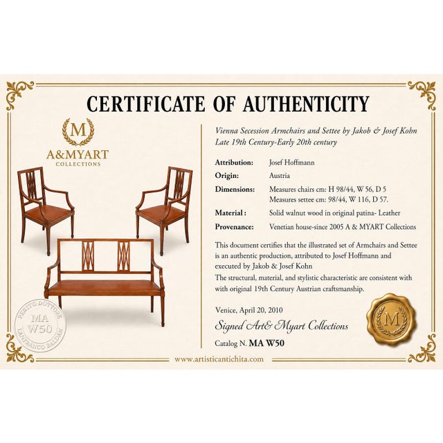 Art Nouveau Walnut Armchair by Jakob & Joseph Kohn For Sale - Image 13 of 14