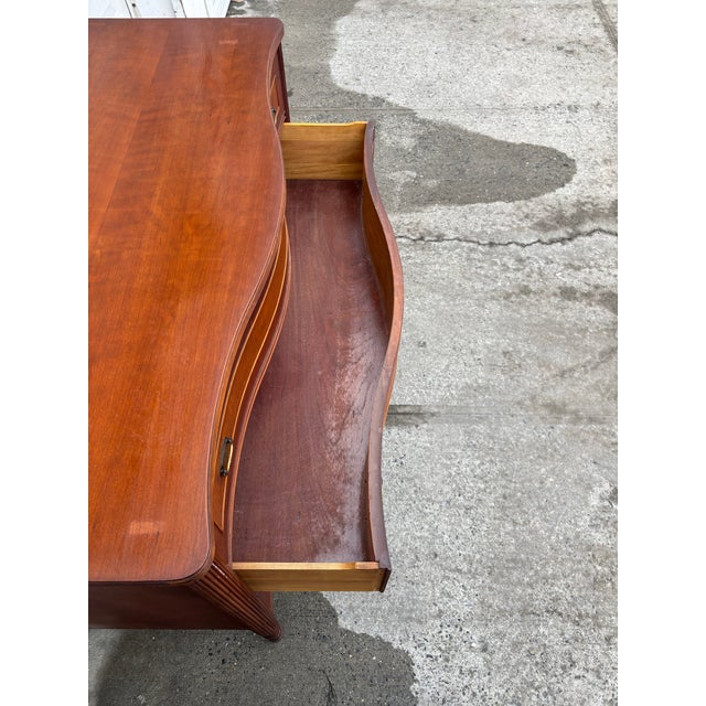 Antique Hepplewhite Style Serpentine Dresser | Federal Revival Chest of Drawers | Early 20th Century Vintage American Bedroom Furniture For Sale - Image 9 of 12