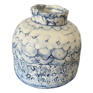 Contemporary Japanese Textured Jar For Sale
