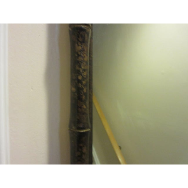 1970s Vintage Mid Century Faux Tortoise Shell Bamboo Mirror For Sale - Image 4 of 6