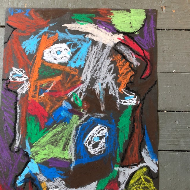 Original pastel on dark gray paper unsigned 12 x 18 unframed