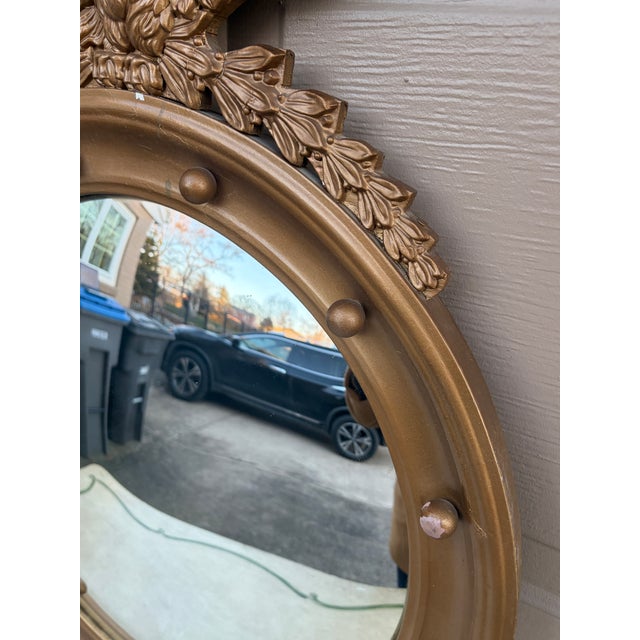 Mid 20th Century Mid 20th Century American Federal Giltwood Eagle Bullseye Convex Mirror For Sale - Image 5 of 10