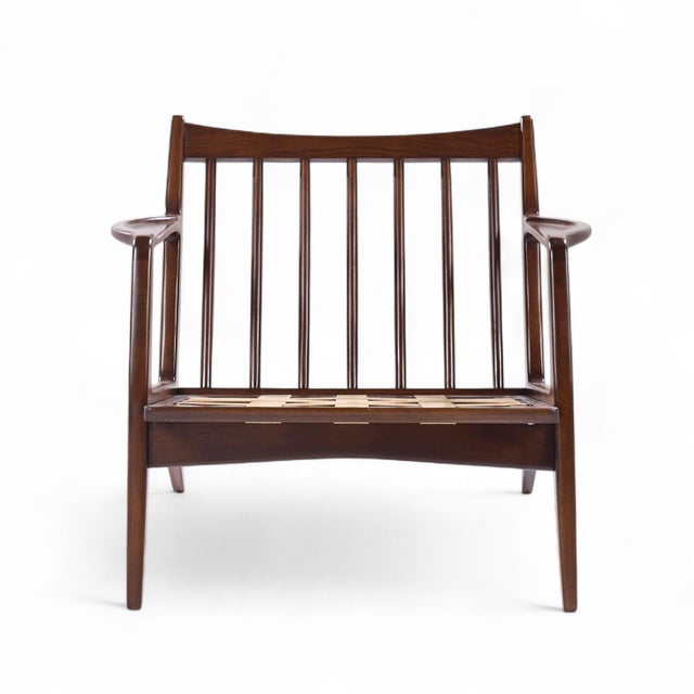 Mid 20th Century Lawrence Peabody Mid Century Walnut Lounge Chairs - Pair For Sale - Image 5 of 12