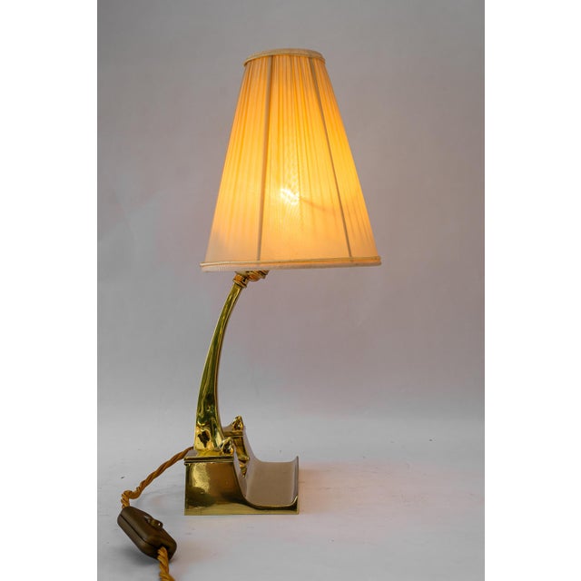 Art Deco Table Lamp with Fabric Shade, Vienna, 1920s For Sale - Image 13 of 17