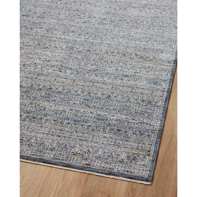 Amber Lewis x Loloi Zuma Denim / Ivory 5'-3" x 5'-3" Round Area Rug For Sale In Dallas - Image 6 of 8