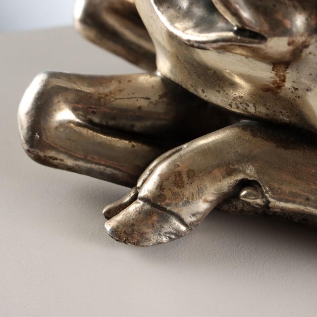 925 Silver Plated Antelope Sculpture by F.lli Raddi Firenze For Sale - Image 5 of 9