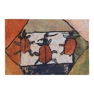 Contemporary Abstract Bug Batik Print For Sale