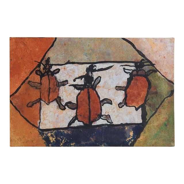 Contemporary Abstract Bug Batik Print For Sale