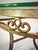 Bronze Vintage Hollywood Regency Italianate Glass Console Table With Ornate Gilt Iron Base For Sale - Image 8 of 10