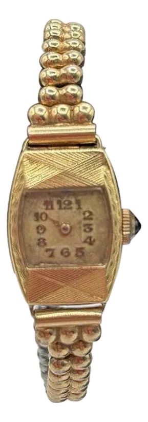 1920s Swiss Made Rolled Gold Filled Art Deco Women's Watch by Gruen W/ Wristband