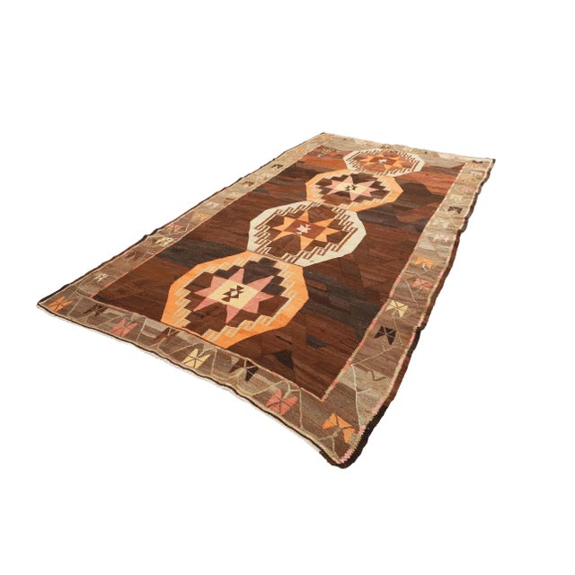 Traditional Vintage Turkish Kilim Rug For Sale - Image 3 of 7