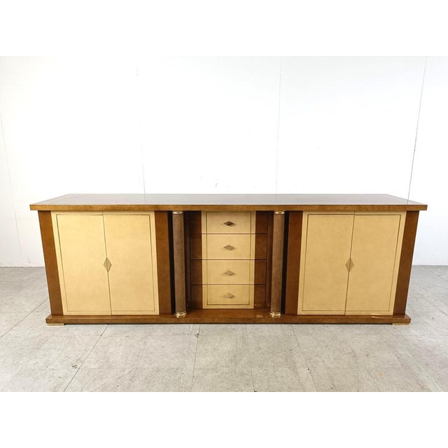 1970s Vintage Lacquered Goatskin Credenza, 1970s For Sale - Image 5 of 16