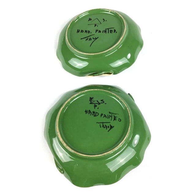 1960s Art Nouveau Hand Painted Italian Trinket Dishes - a Pair For Sale - Image 9 of 12