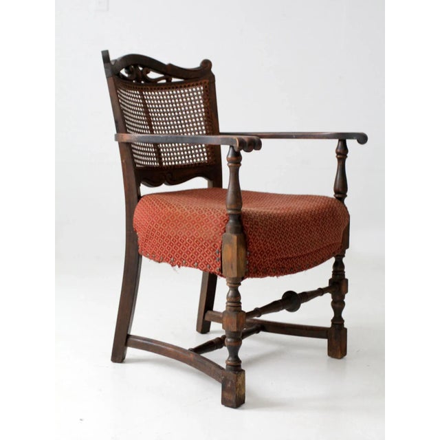 Antique Louis Xlll Style Armchair With Cane Back For Sale - Image 9 of 13