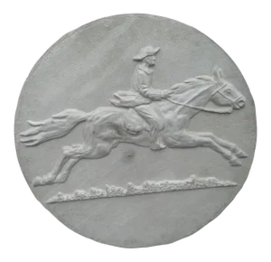 Pony Express/Paul Revere-Style Rider on Horse Aluminum Plaque