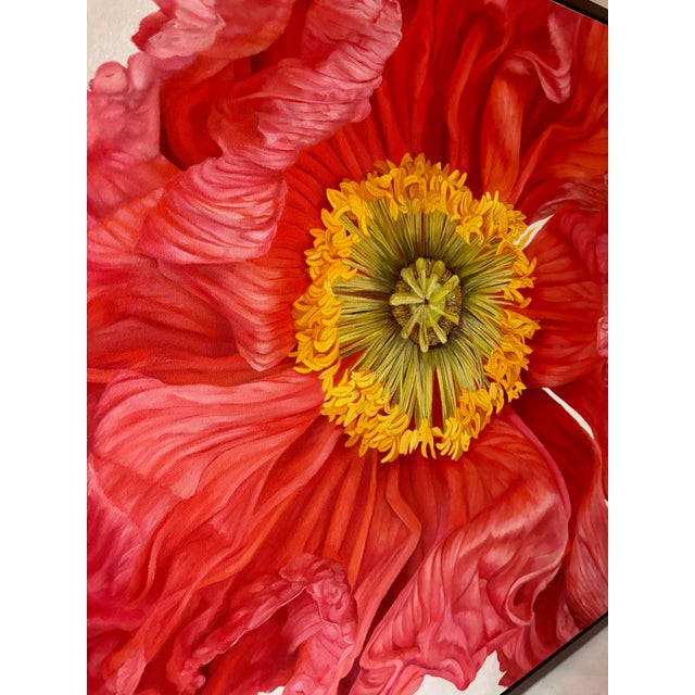 Iceland Poppy Framed Oil on Canvas by Shelly Gurton Titled "Riva" For Sale In Savannah - Image 6 of 11