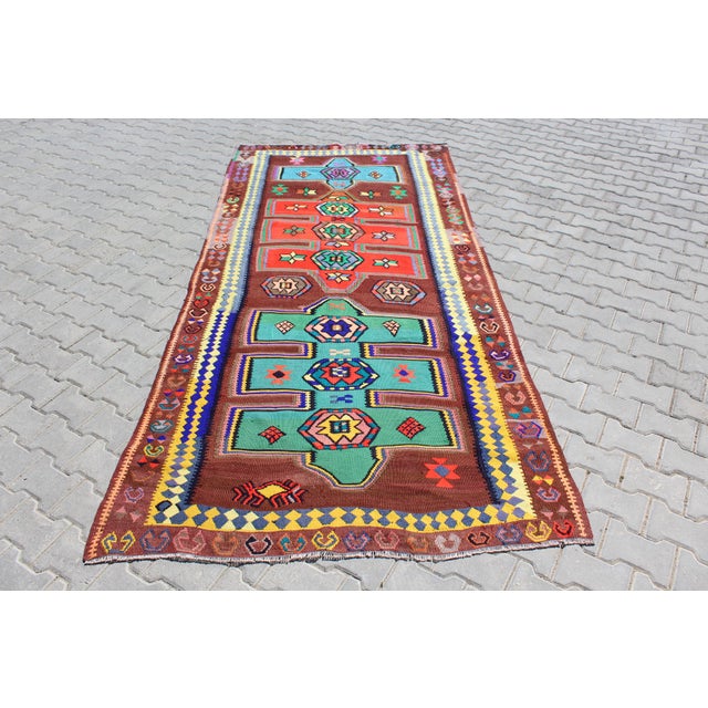 Vintage Turkish Anatolian Kilim Rug - 58"x126" For Sale - Image 12 of 12