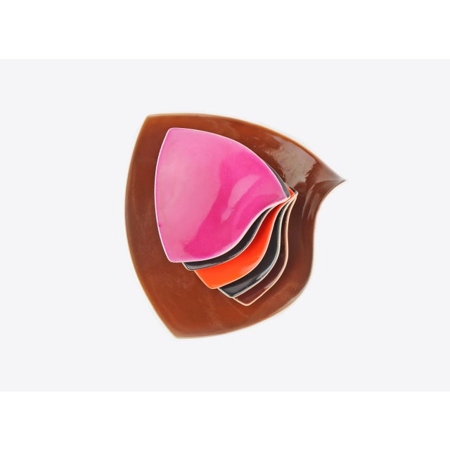 1960s Mid-Century Modern 1960s Vintage Colorful Glazed Ceramic Serving Trays, Romania- Set of 6 For Sale - Image 5 of 8