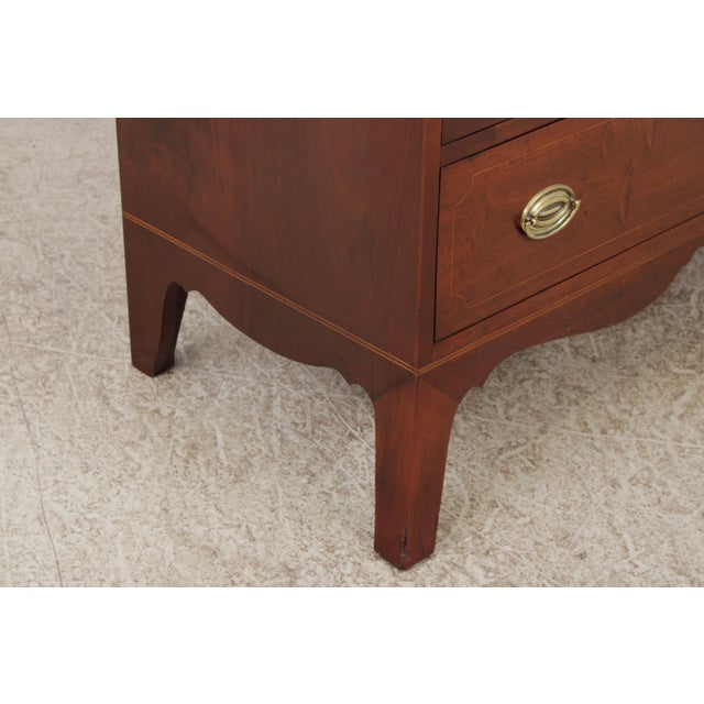 Wood Bench Made Hand Crafted Federal Inlaid Mahogany Chest For Sale - Image 7 of 14