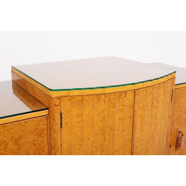 Wood Exceptional Antique Art Deco Maple Wood Bar Cabinet or Sideboard 1930s For Sale - Image 7 of 12