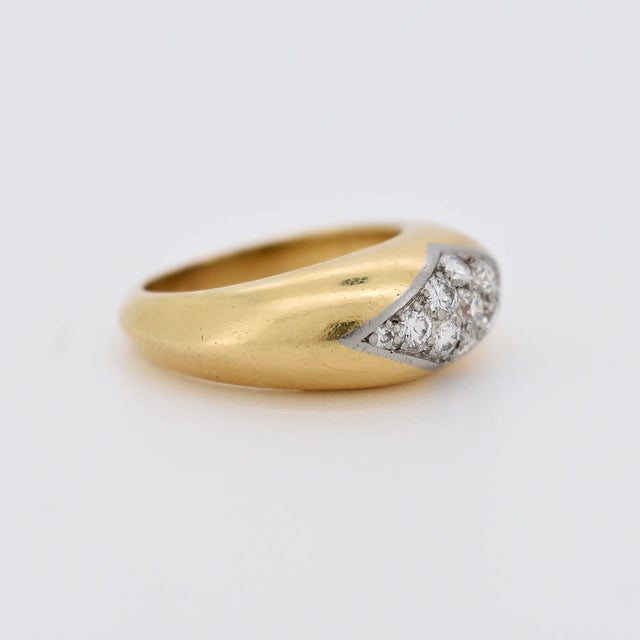 OJ Perrin - Gold Platinum Diamond Bangle Ring, Size 5 For Sale - Image 4 of 5