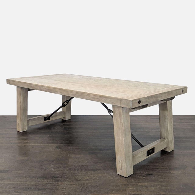 Pottery Barn Pottery Barn Benchwright 7-Piece Rustic Wood Dining Set With Chairs For Sale - Image 4 of 12