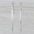 Modern Mid 20th Century Chevron Pattern Hoop Earrings 14k White Gold 47.2 X 2mm Round Hoops, Pair For Sale - Image 3 of 5