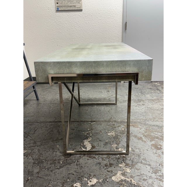 2010s Hettler Tullmann for Cb2 Avalon Faux Shagreen Desk For Sale - Image 5 of 12