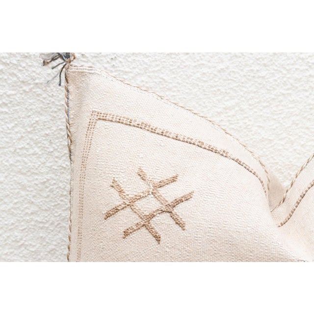 White Mirage Silk Rug Lumbar Pillow For Sale - Image 4 of 8