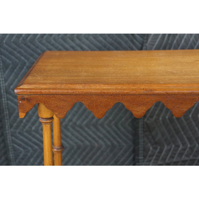 Antique Victorian Eastlake 2 Tier Walnut Hall Side Table Sawtooth Apron 25" For Sale - Image 17 of 18