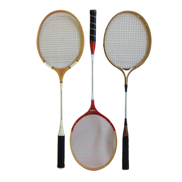American Vintage Badminton Sports Racquets, S/3 For Sale - Image 3 of 6