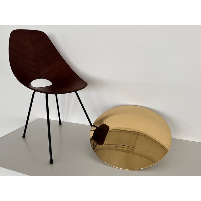 Magnificent, large version of flush-mount light or wall sconce made of full polished shiny brass by florian schulz. the...