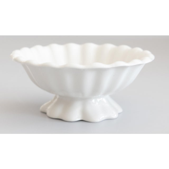 Ceramic Vintage English Fluted White Ironstone Pedestal Bowl For Sale - Image 7 of 7