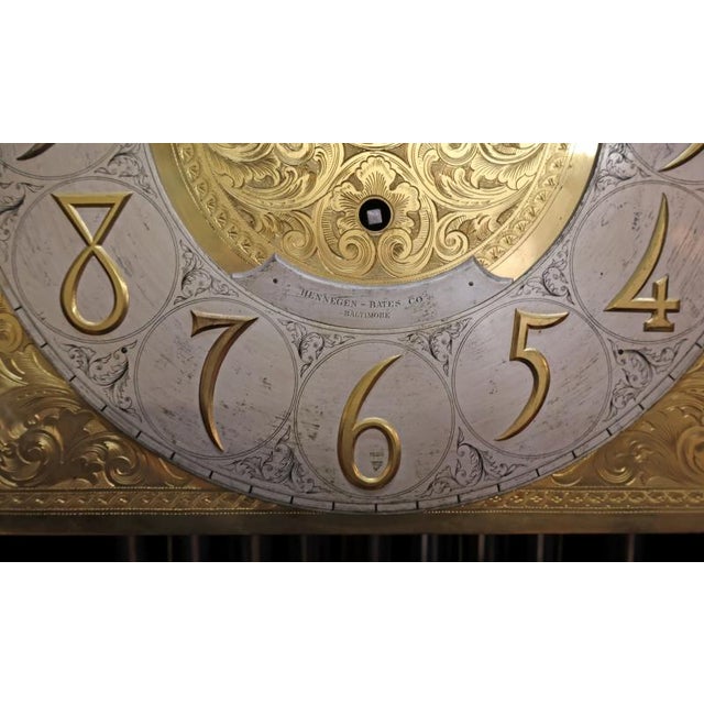 Antique Late 19th Century Victorian Mahogany 9 Tube Tall Case Grandfather Clock For Sale - Image 13 of 17