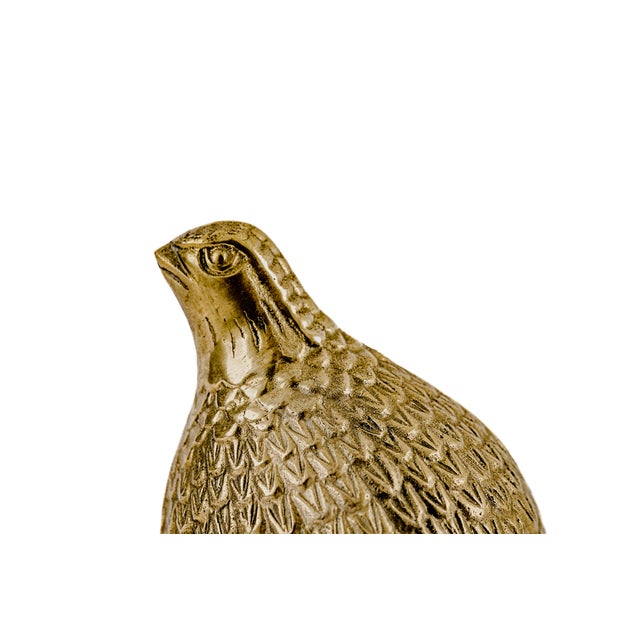 Mid 20th Century Vintage Mid-Century Modern Brass Quail Partridge For Sale - Image 5 of 9
