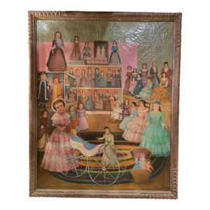 Antique Signed Painting Magnificent Dolls Palace