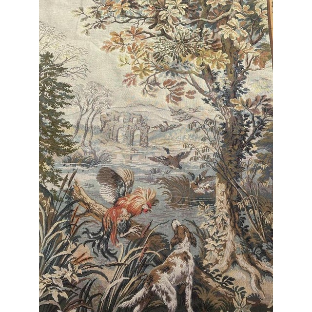 1970s Vintage French Jacquard Tapestry with Autumn-Winter Motif in the style of Aubusson, 1970s For Sale - Image 5 of 18