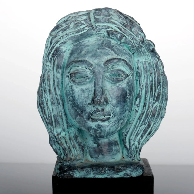 Tibor Jankay "Irenke" Mid-Century Modern Ceramic Sculpture on Wood Base For Sale - Image 4 of 12