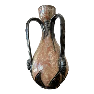 Late 20th Century Vintage Boho Sylvain Subblet Signed Studio Pottery Vase