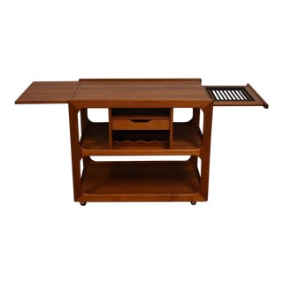 Salin Nyborg Danish Teak Bar Cart Server For Sale