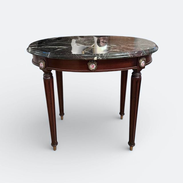 Louis XVI Bouillotte Table with Marble Top For Sale - Image 6 of 6