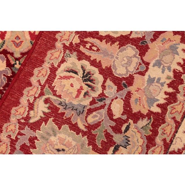 Textile Elegant Floral 1990's Pak-Persian Red/Gold Wool Rug - 6'2'' X 9'2'' For Sale - Image 7 of 9