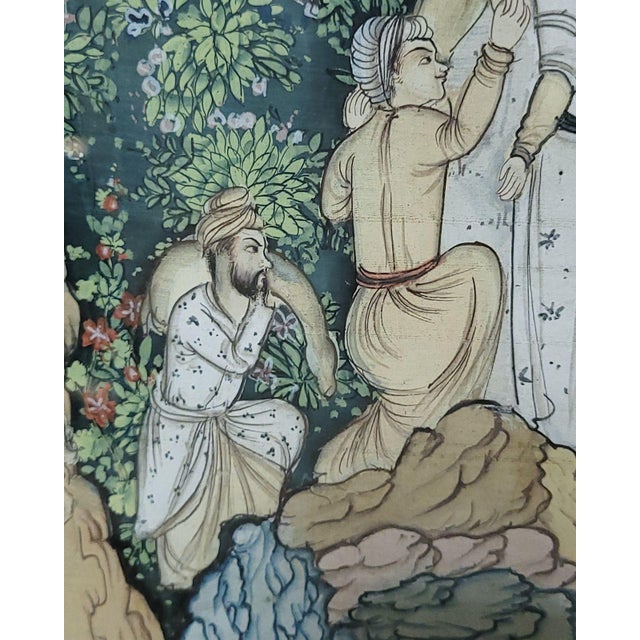 Paper Large Persian Illustration From a Book, Circa 1900 For Sale - Image 7 of 9