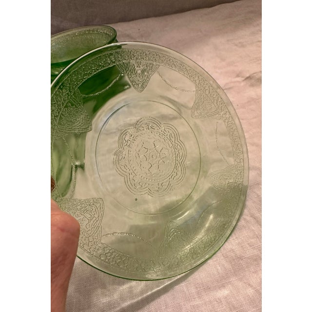 Federal Glass Federal Glass Georgian Lovebirds Dessert Bowls & Plates-Set of 8 For Sale - Image 4 of 6