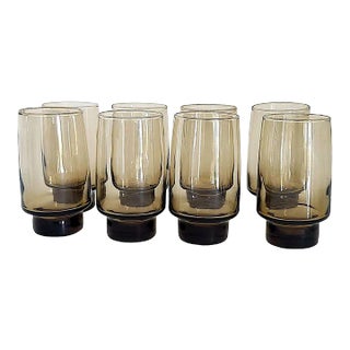 1970s Libbey Glass Tawny Accent Highball Tumblers, Set of 8 For Sale