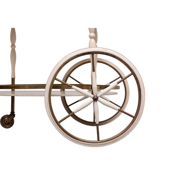 Oval-Shaped Glass Tops Serving Trolley, Italy, 1950s For Sale - Image 10 of 11