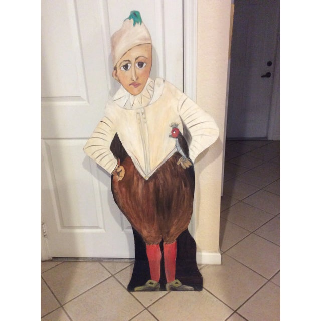 Vintage Folk Art Trompe L'oeil Standing Wood Sculpture For Sale - Image 9 of 9