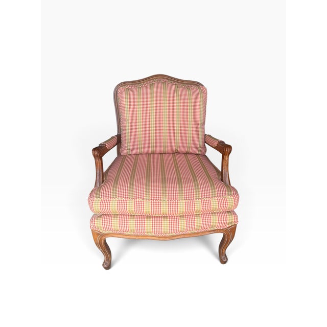 Vintage Century Furniture French Louis XV Style Bergère Lounge Chair For Sale In Miami - Image 6 of 16